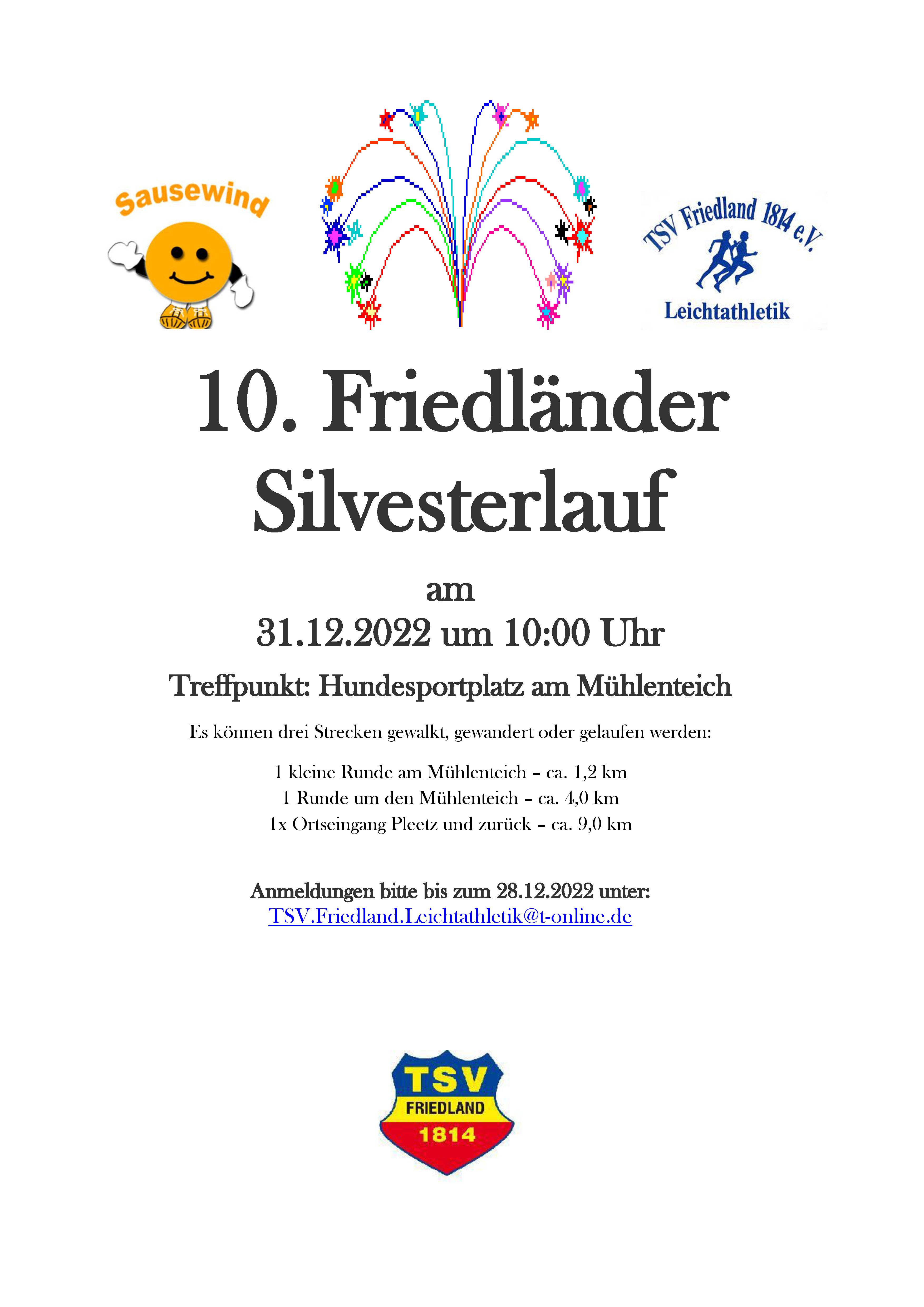 Silvesterlauf 2022 Einladung