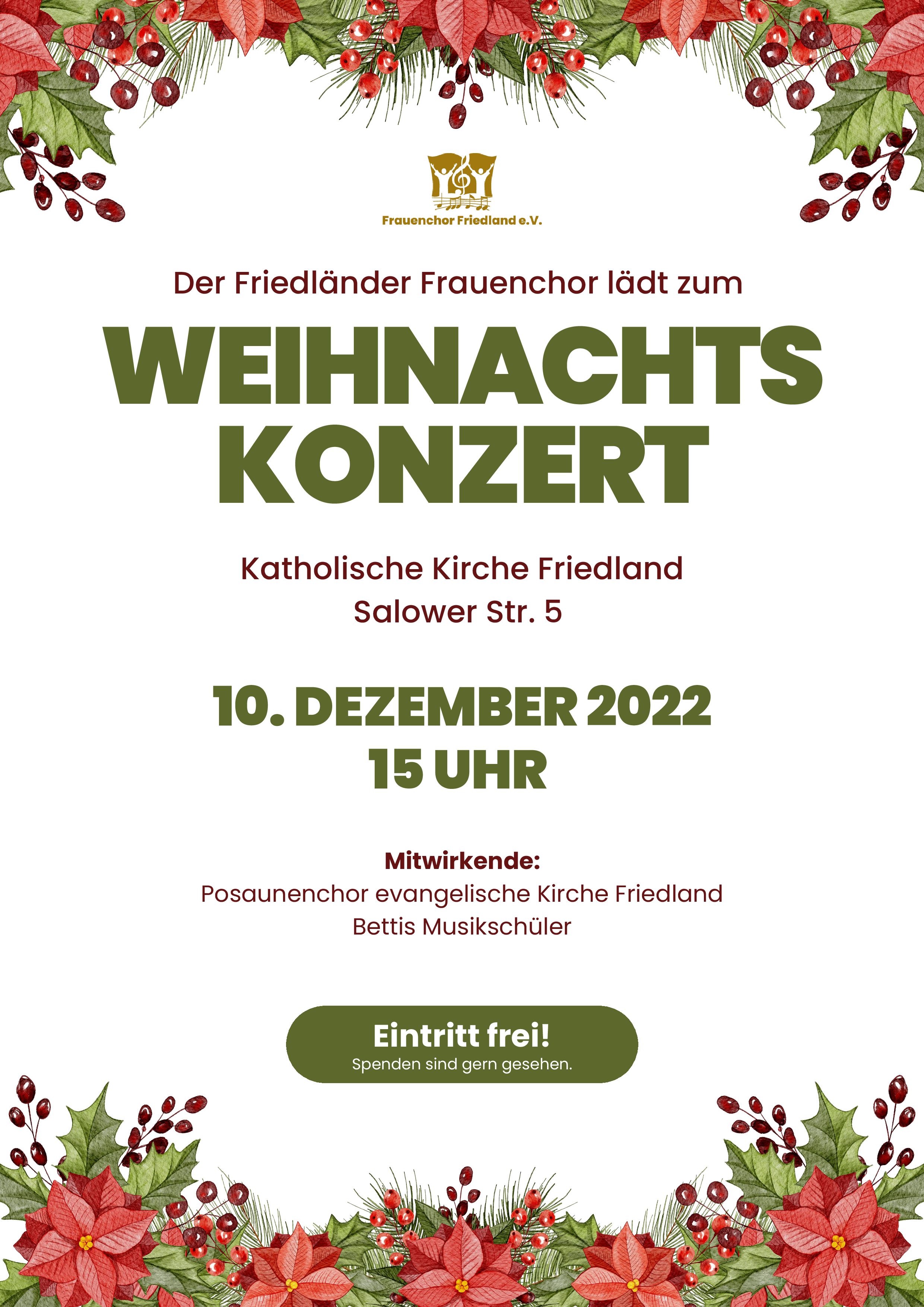 Flyer Weihnachtskonzert