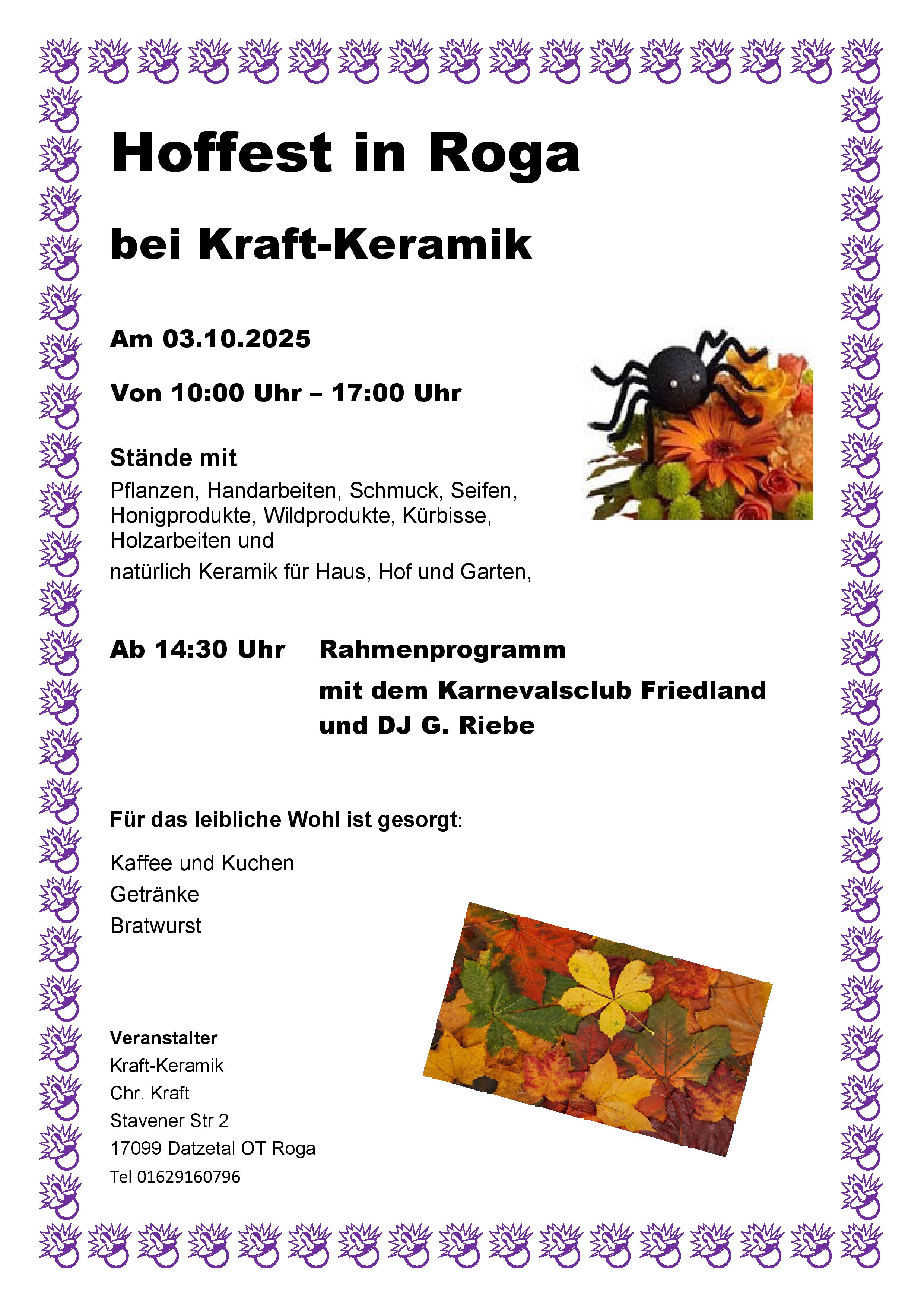 Plakat Herbst Hoffest Roga 2025