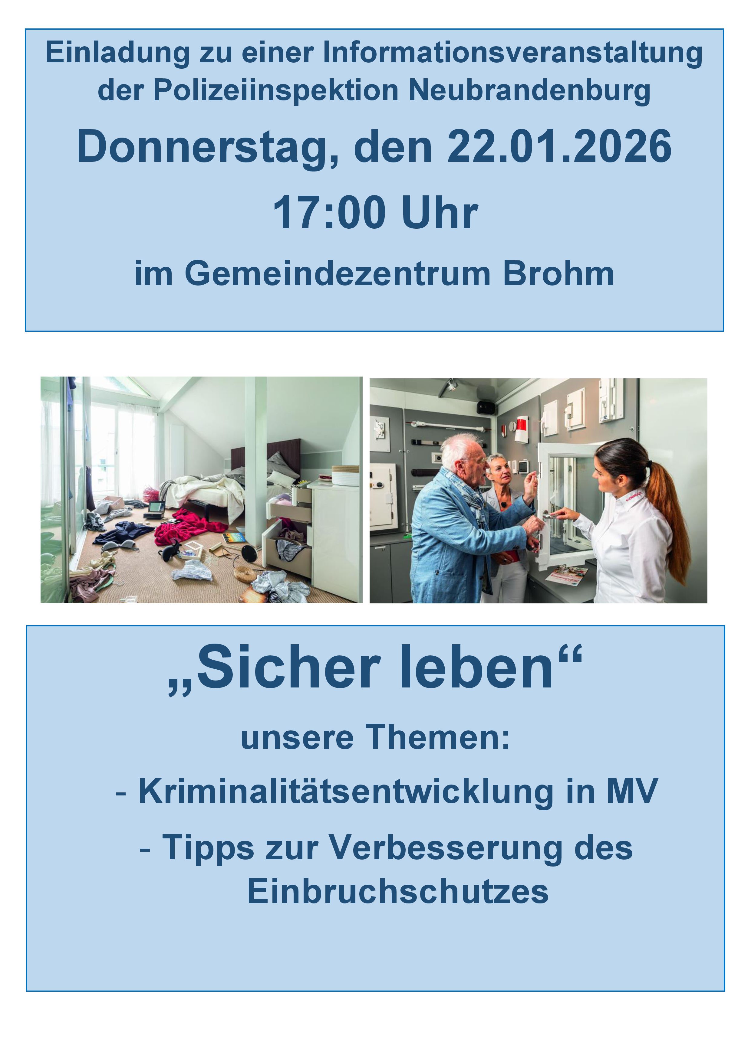 Plakat Sicher leben Brohm Jan 2026